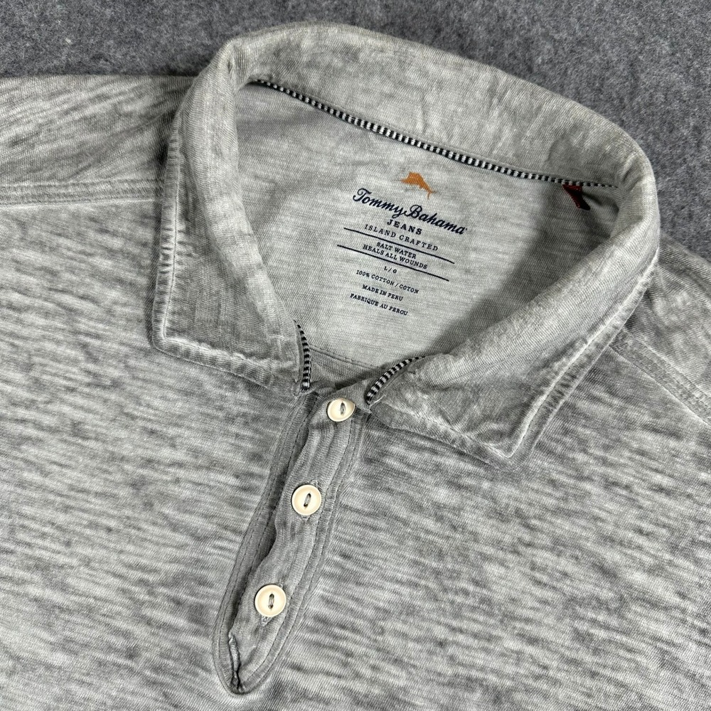Tommy Bahama Men's‎ Large Gray Pocket Polo Shirt